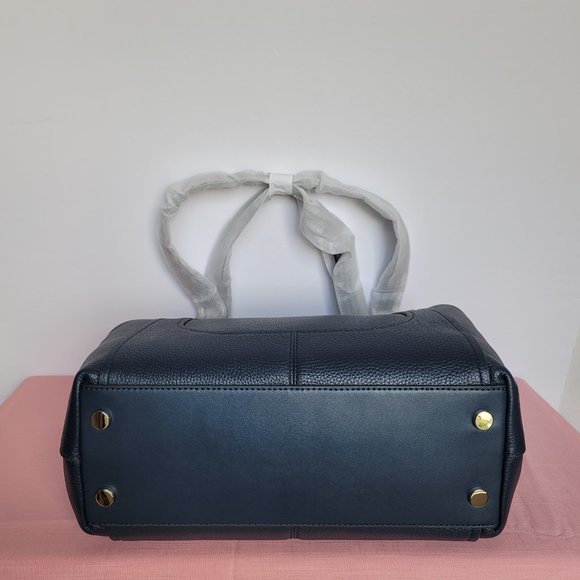 MICHAEL KORS Molly Pebbled Leather Large Shoulder Tote- Navy color⭐ - Picture 9 of 16